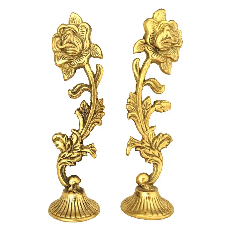 مجسمه برنزی طرح گل رز کد 1256 مجموعه 2 عددی