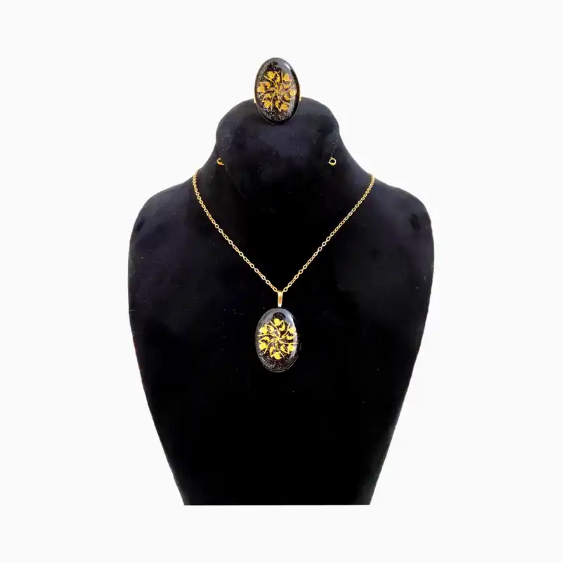 نیم ست زنانه مدل رزینی طرح خدا کد N133