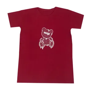 تی شرت آستین کوتاه زنانه مدل خرسی رنگ قرمز