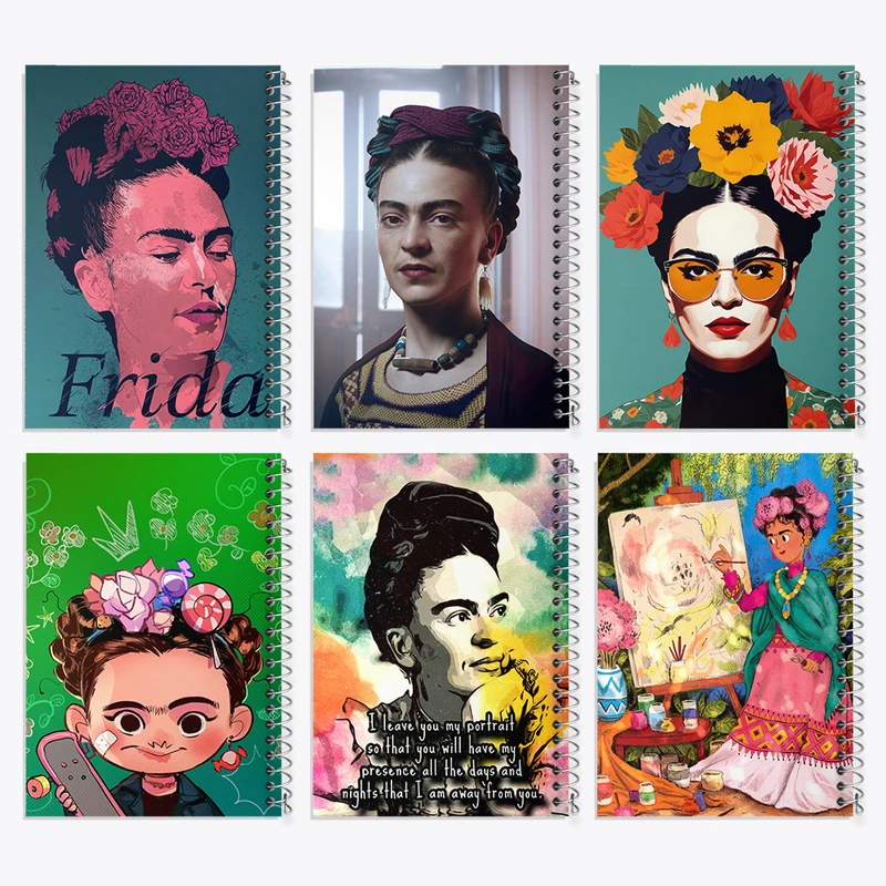 دفتر مشق 100 برگ خندالو طرح فریدا کالو کد 896 مجموعه 6 عددی