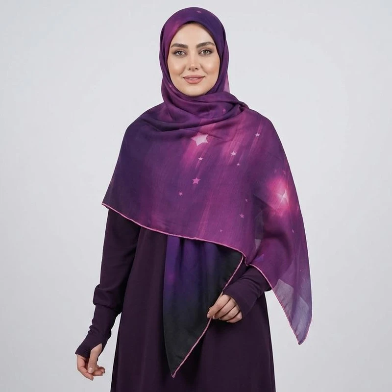 روسری زنانه مدل نخی چهارفصل قواره بزرگ کد 1802