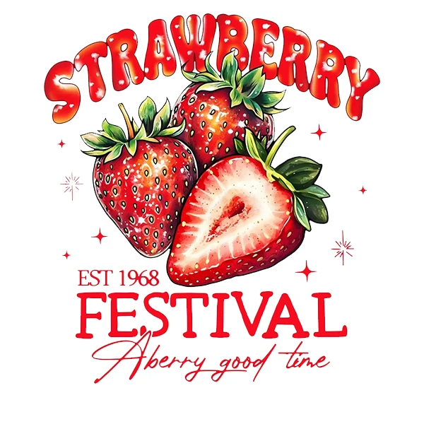 استیکر پارچه و لباس پاد آفرین طرح توت فرنگی کد 3693