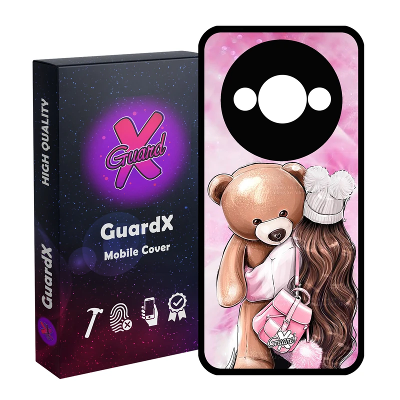 کاور گارد ایکس طرح Girl مدل قاب Glass10088 مناسب برای گوشی موبایل شیائومی Redmi A3 4G/ A3X 4G/ Poco C61