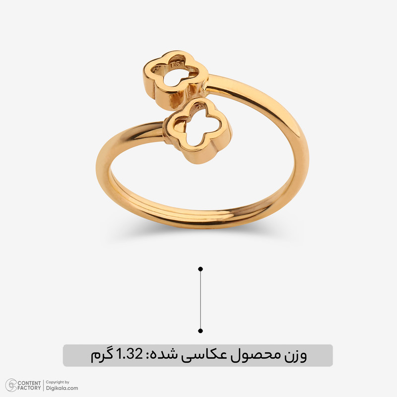 انگشتر طلا 18 عیار زنانه با طرح ونکلیف آرپلز میو گلد مدل DG-R123 سایز 56