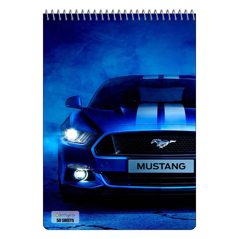 دفتر نقاشی 50 برگ سیمی کارنیکا طرح فورد ماستنگ Ford Mustang کد 31447