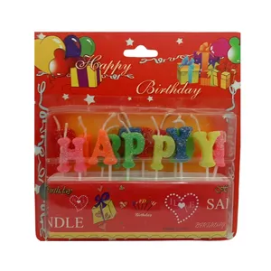 شمع تولد مدل صدفی happy s5 بسته 13 عددی