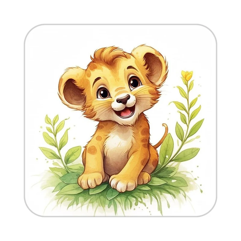 زیر لیوانی کاکتی طرح شیر مدل mp23137