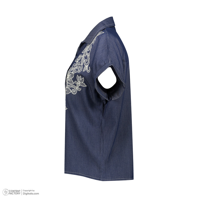 بلوز آستین کوتاه زنانه مدل افه اسپرت بهاری با گلدوزی برجسته کد 1017