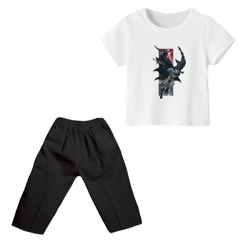 ست تی شرت و شلوارک پسرانه مدل بتمن کد ۴