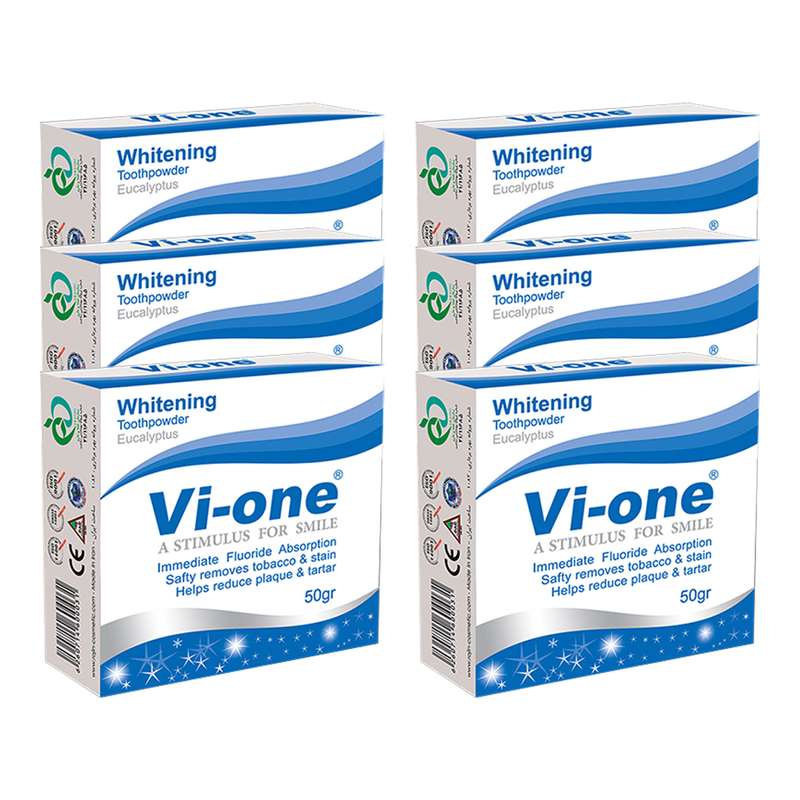 پودر سفید کننده دندان وی وان مدل Eucalyptus وزن 50 گرم مجموعه 6 عددی