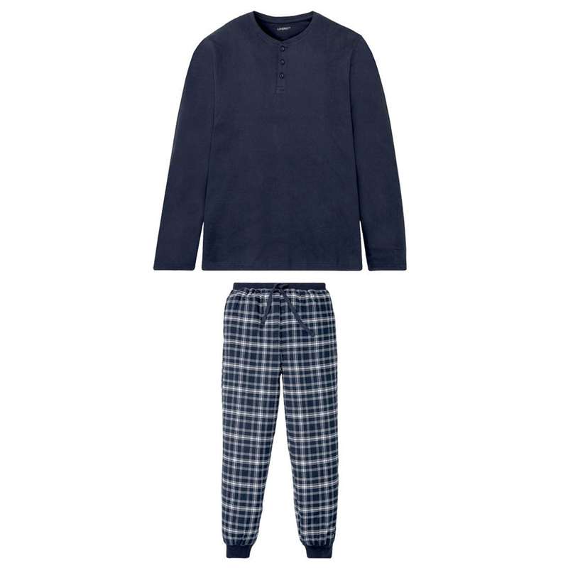 ست تی شرت و شلوار مردانه لیورجی مدل Simple  رنگ سرمه ای