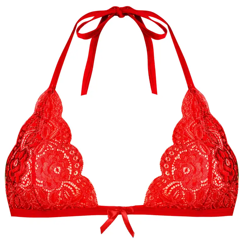 ست شورت و سوتین زنانه پانیذ مدل بندی گیپوری کد 9043 رنگ قرمز