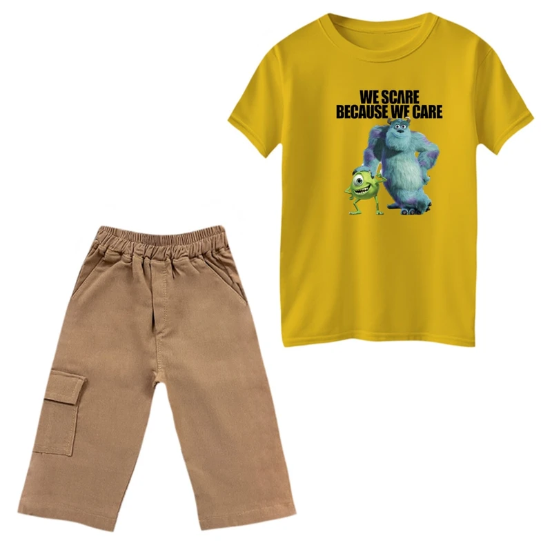 ست تی‌شرت و شلوارک پسرانه مدل کارخانه هیولاها