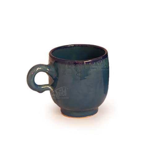  لیوان سفالی آرانیک دسته دار‏ لعاب ساده‏‏‏رنگ ‏آبی تیره‏ طرح ‏ساده‏ مدل 1002900004