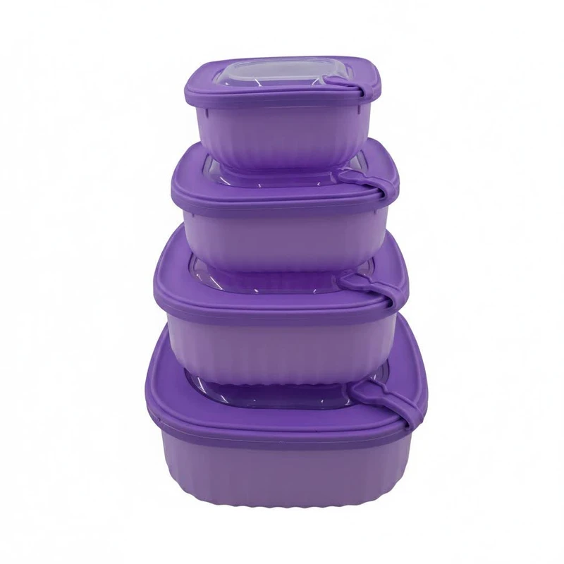 ظرف نگهدارنده آنکسیا مدل هایلین مربع مجموعه 4 عددی 