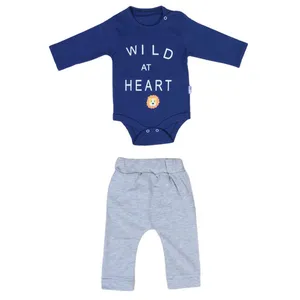 ست بادی آستین بلند و شلوار نوزادی مدل cab340p