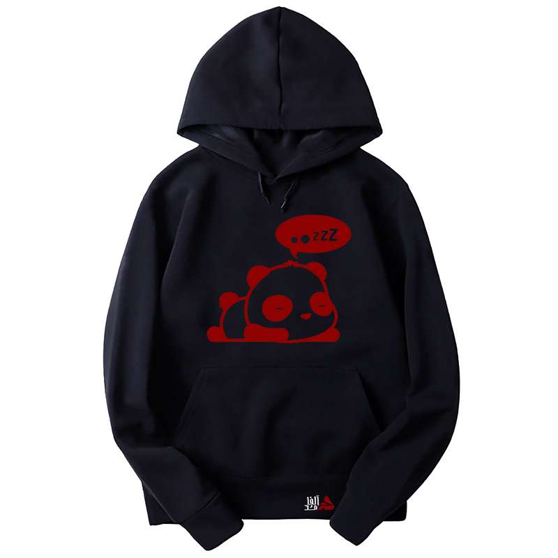 هودی دخترانه مدل  پاندای خوابالو کد T02 رنگ سرمه ای