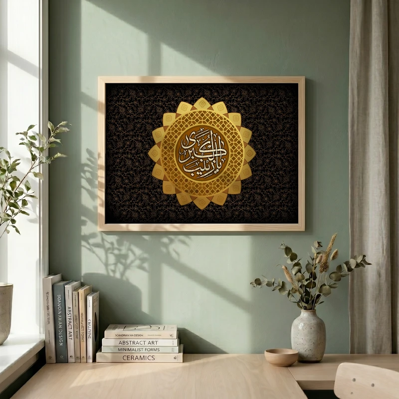 تابلو طرح یا زینب الکبری مدل G15649 فریم کرم روشن