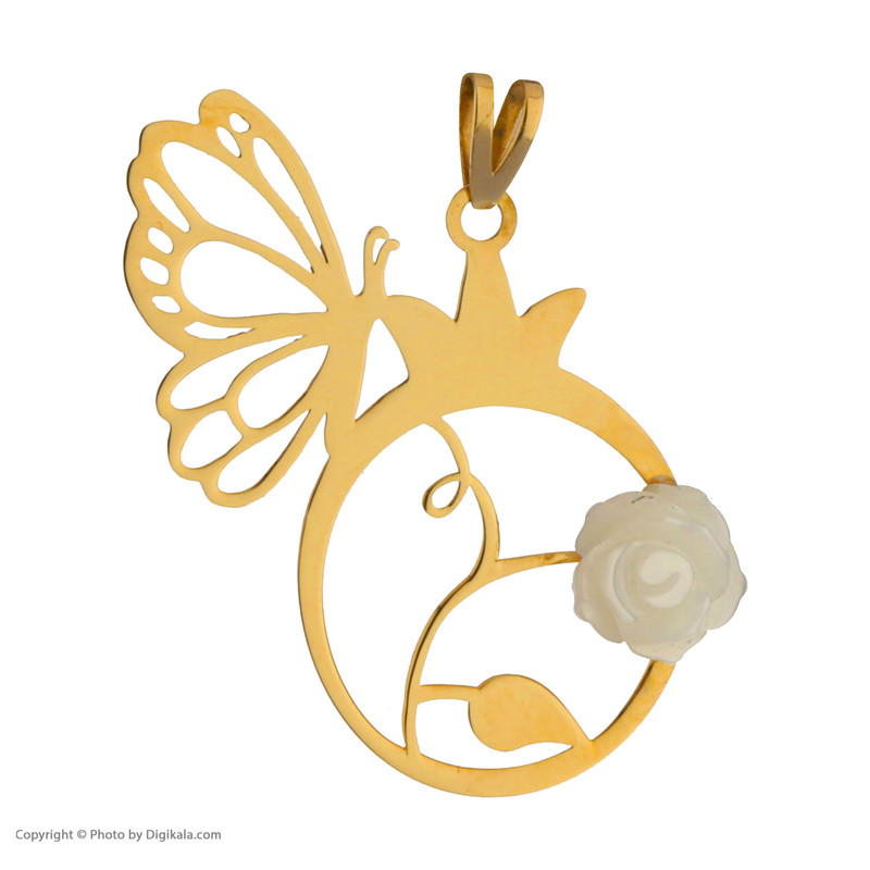آویز گردنبند طلا 18 عیار زنانه مایا ماهک مدل MM1675 طرح انار و پروانه