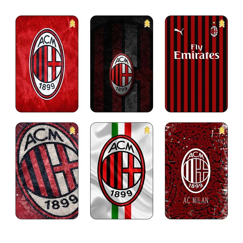 استیکر کارت مدل سام نگار طرح AC Milan کد SP1326 مجموعه 6 عددی