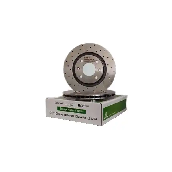 دیسک ترمز چرخ جلو اس ام تی مدل سوراخ دار کد 11650 مناسب برای 206 تیپ 5 بسته 2 عددی