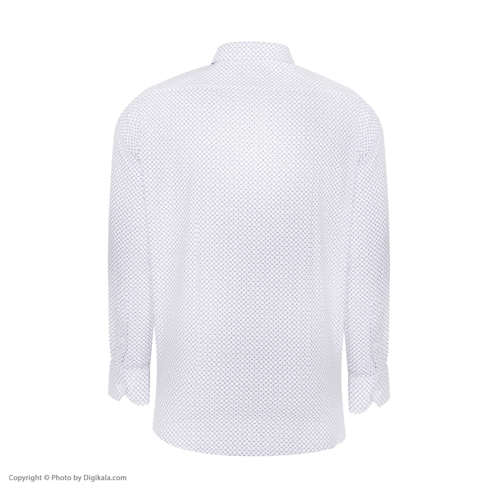 پیراهن آستین بلند مردانه ایکات مدل PST1152394 رنگ سفید -  - 4