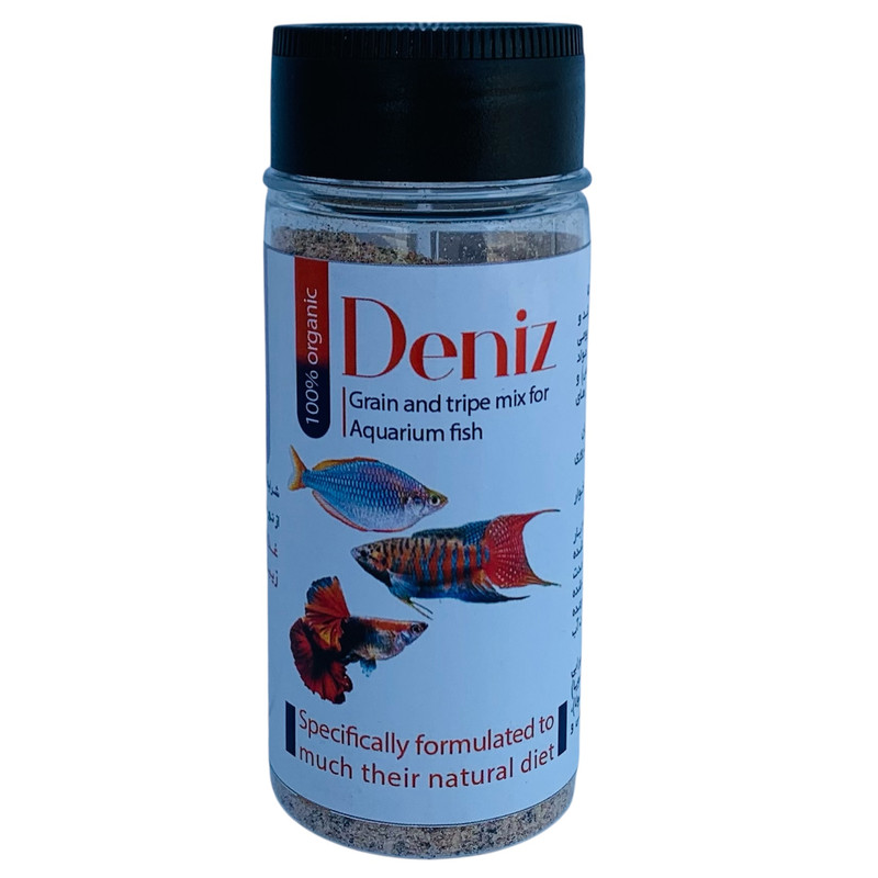 غذای ماهی اکواریوم دنیز مدل غذای ترکیب غلات و سیرابی وزن 50 گرم