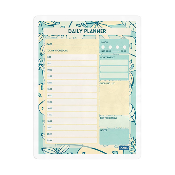 تخته وایت برد لاژید مدل پلنر برنامه ریزی کد PL056 سایز 20*30 سانتی متر