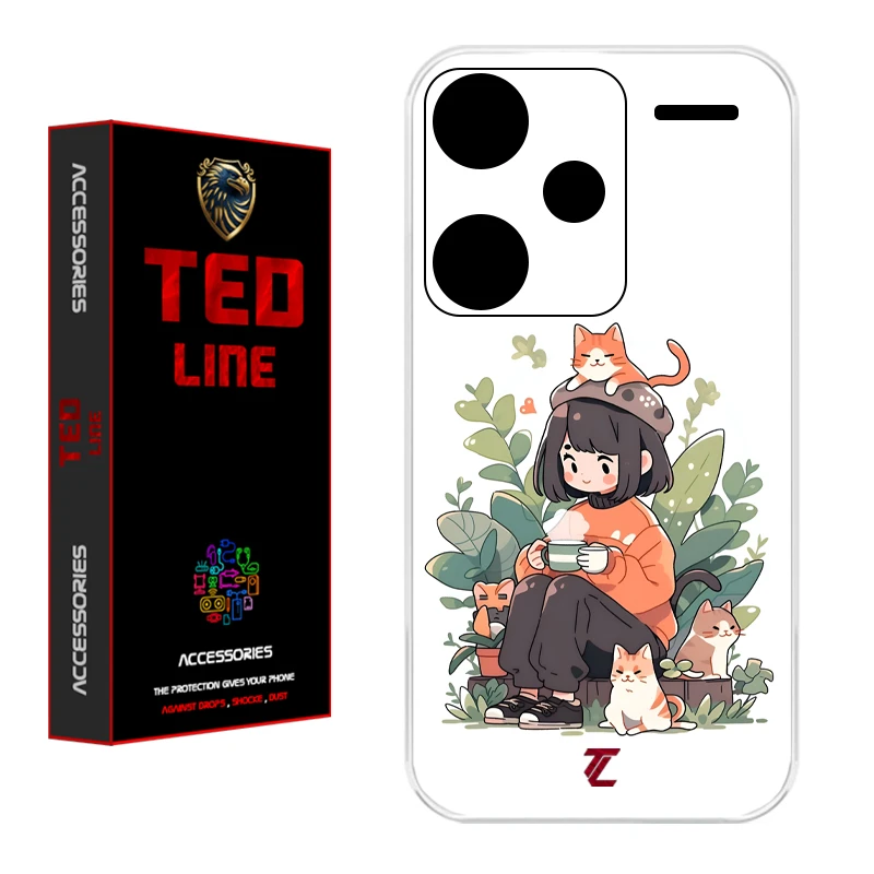 کاور تدلاین طرح گربه کد 1181 مناسب برای گوشی موبایل شیائومی Redmi Note 13 Pro Plus