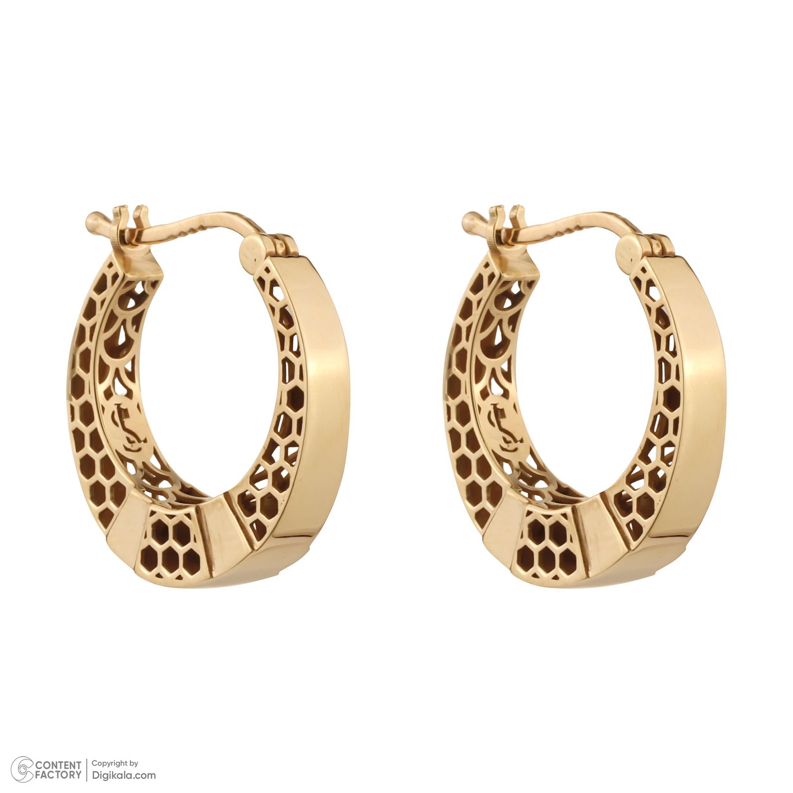 گوشواره طلا کم اجرت 18 عیار زنانه گلدم مدل E-2311010 -  - 4