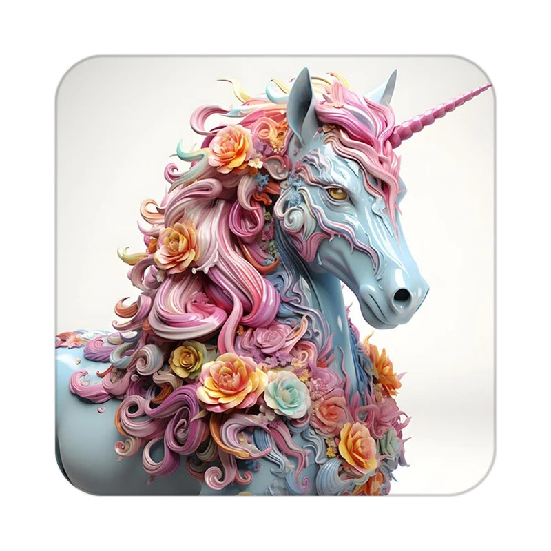 زیر لیوانی کاکتی طرح اسب تک شاخ و یونیکورن مدل mp32527