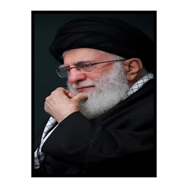 تابلو نوری بکلیت طرح تصویر رهبری ایران حضرت آیت الله سید علی خامنه ای مدل B-bu7478 فریم مشکی