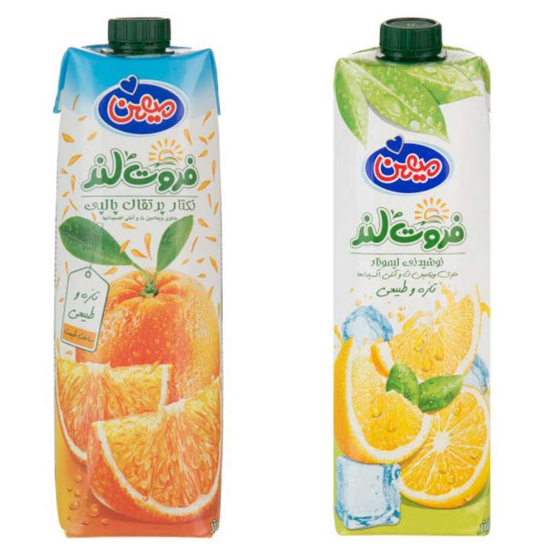 نکتار پرتقال و لیموناد ميهن - 1 ليتر بسته 2 عددي