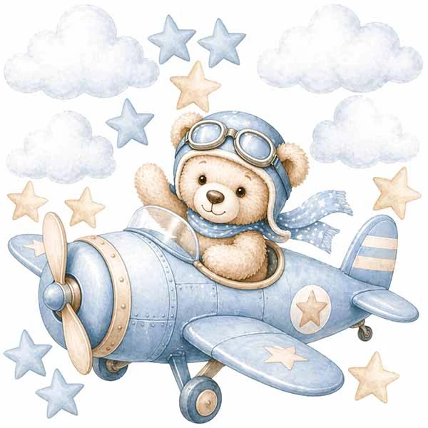 استیکر دیواری کودک راتیانا مدل خلبان کوچولو