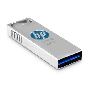 فلش مموری اچ‌پی مدل USB 3.2 X306W ظرفیت 128 گیگابایت بدنه استیل سرعت خواندن 120 مگابایت بر ثانیه سازگار با Windows و Mac OS