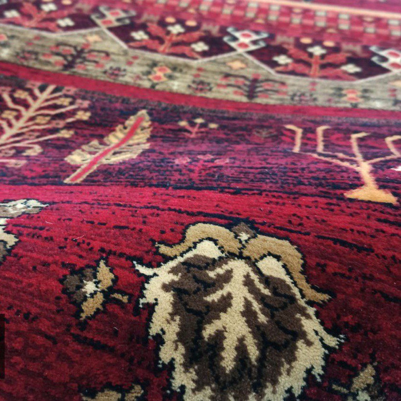 فرش ماشینی هیوا طرح خزان کد 430 رنگ لاکی