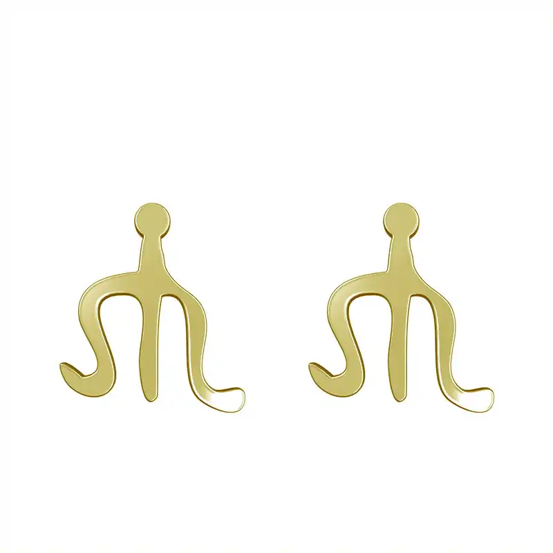 گوشواره طلا 18 عیار زنانه مدوپد مدل هندسی کد GA1-16173