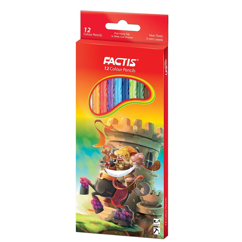 مداد رنگی 12 رنگ فکتیس با جعبه مقوایی