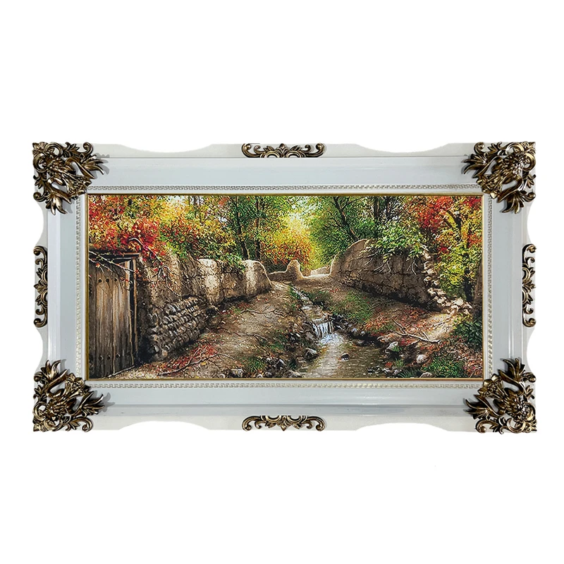 تابلو فرش ماشینی طرح دستبافت مدل کوچه باغ کد 8711