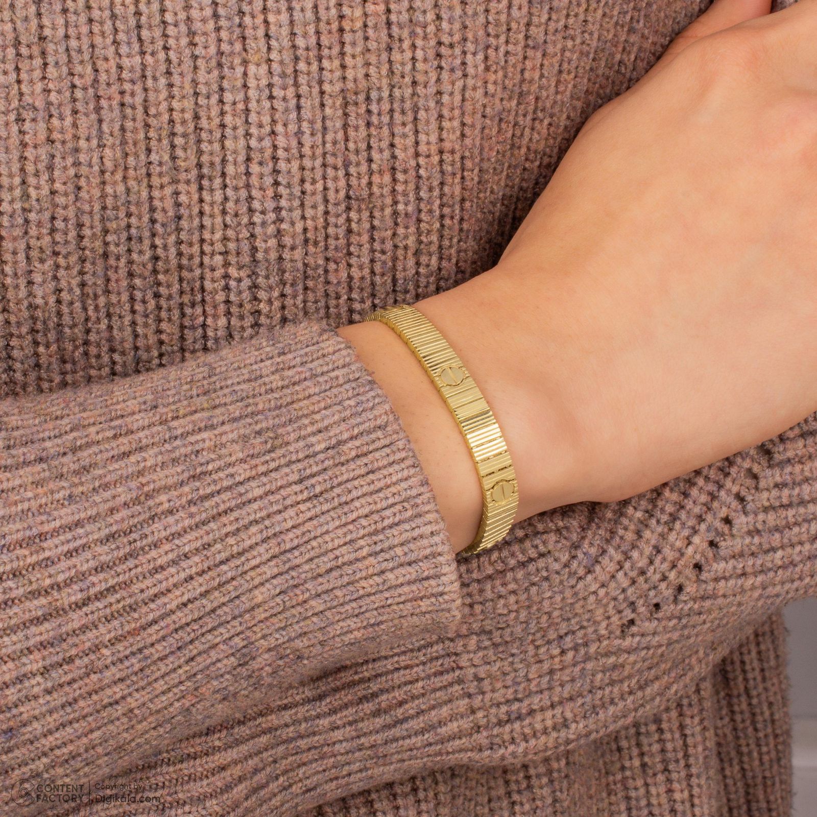 دستبند زنجیری طلا 18 عیار زنانه گلدم مدل B448001 -  - 2