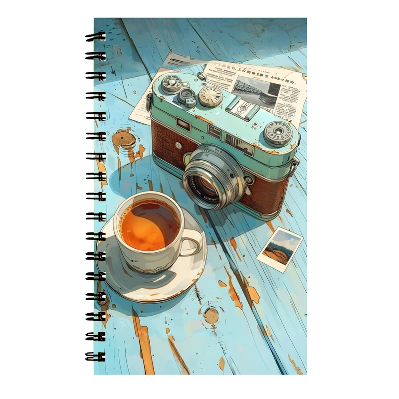 دفتر نت موسیقی 40 برگ طرح دوربین و قهوه کد 300