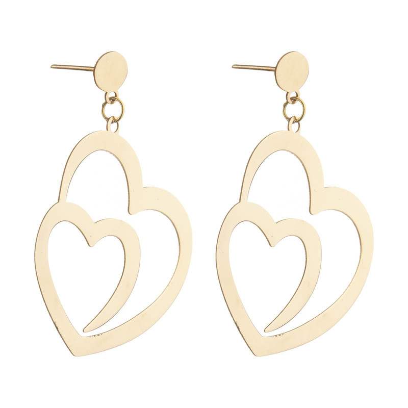 گوشواره طلا 18 عیار زنانه قیراط طرح قلب کد GH3971