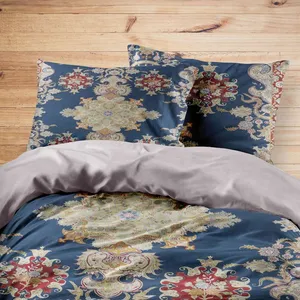 سرویس روتختی مدوپد طرح فرش قم لچک و ترنج مدل C-Ghom027 یک نفره 4 تکه