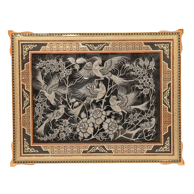 تابلو قلمزنی مسی صنایع دستی فاخر مدل بهارستان کد Arden93p72in7050