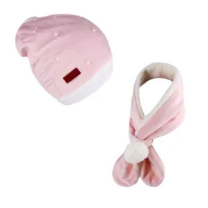 ست کلاه و شال گردن بافتنی بچگانه مدل P_01