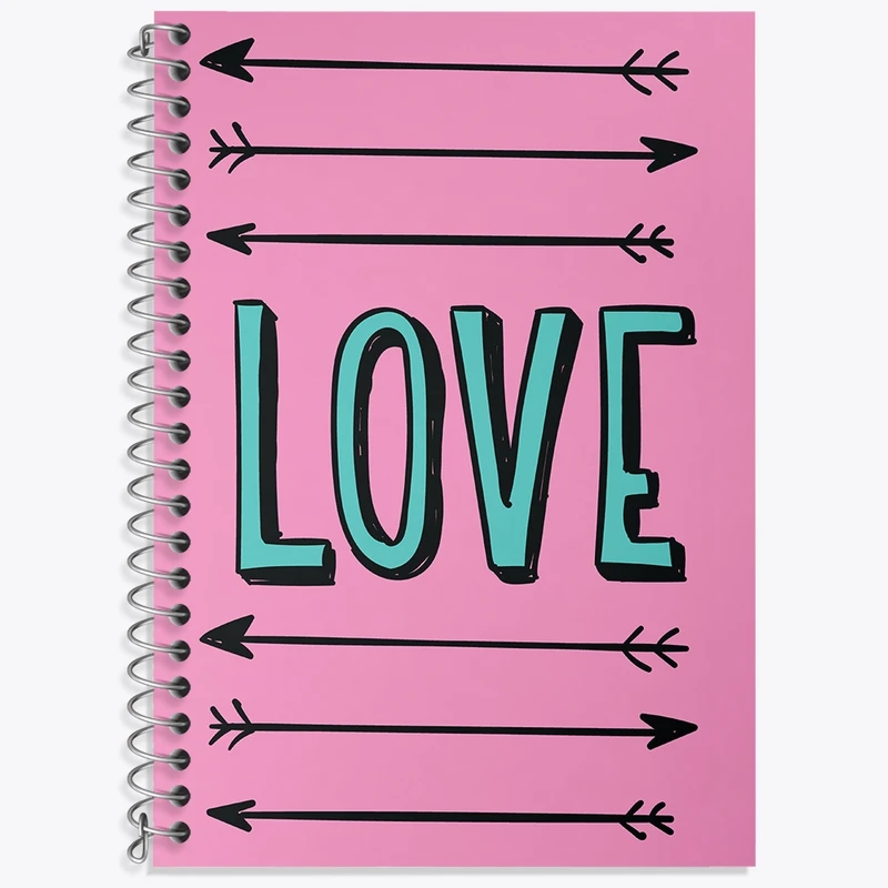 دفتر زبان 50 برگ خندالو مدل سه خط طرح Love کد N311