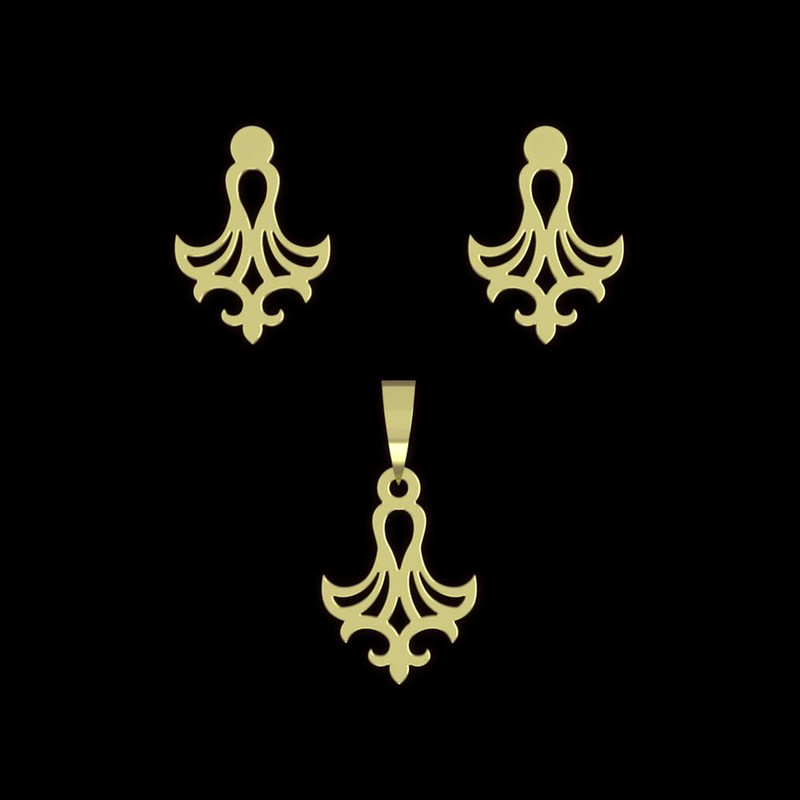 نیم ست طلا 18 عیار زنانه مدوپد مدل اسلیمی کد NA15256