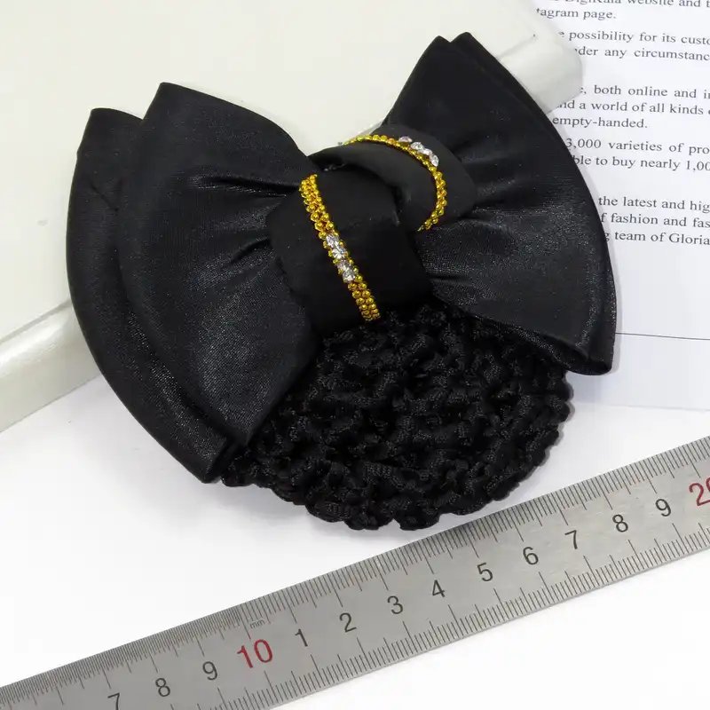 گیره مو زنانه مدل پاپیون توردار کد G_Lnd_3189