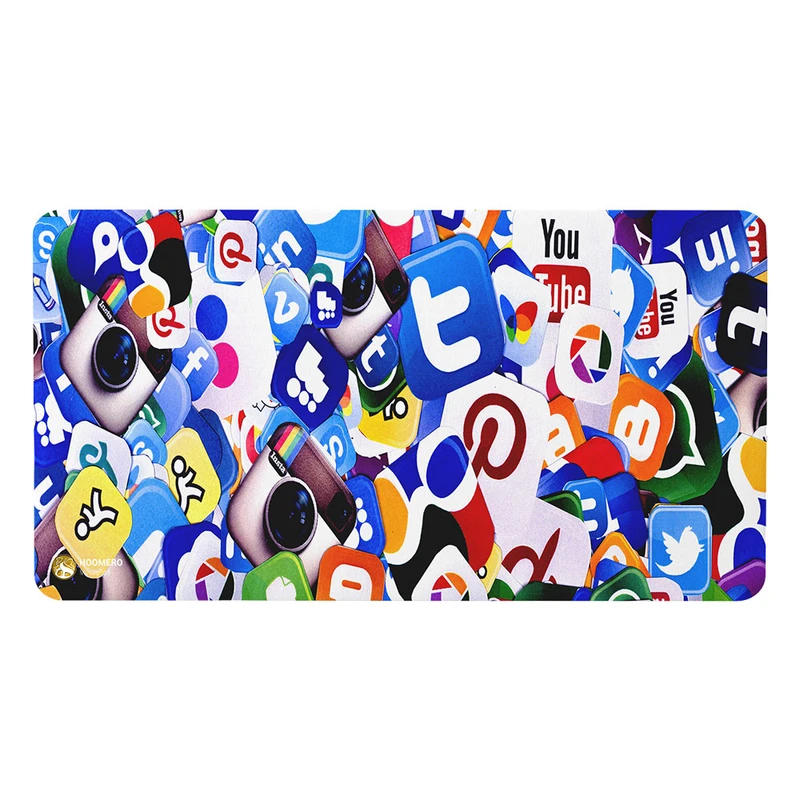 ماوس پد هومرو مدل MX191 طرح سوشال مدیا شبکه‌های اجتماعی