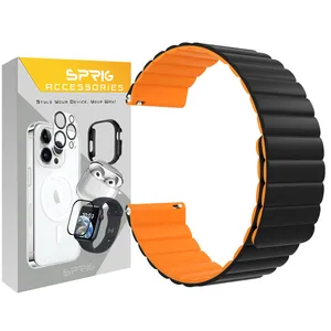 بند اسپریگ مدل magnetic silicon BK مناسب برای ساعت هوشمند شیائومی Imiki TG1
